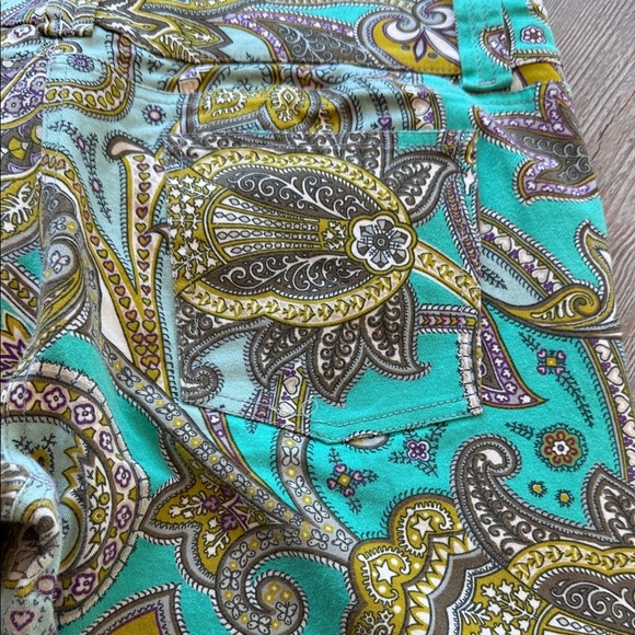 ETRO Paisley Print Pants in Green Purple Yellow 48 ITALY / 10 US - Picture 9 of 11